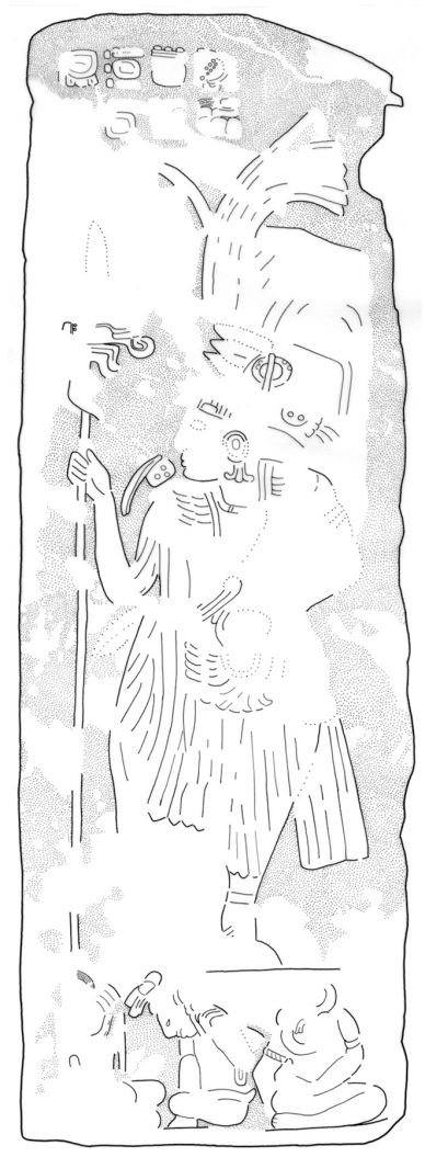 El Chal, Stela 4, back drawing